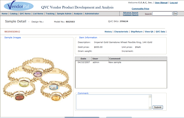 VendorPal Sample Product Detail page